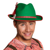Chapeau Tyrolien Vert Adulte - Chapeau Bavarois avec Plume et Fleur