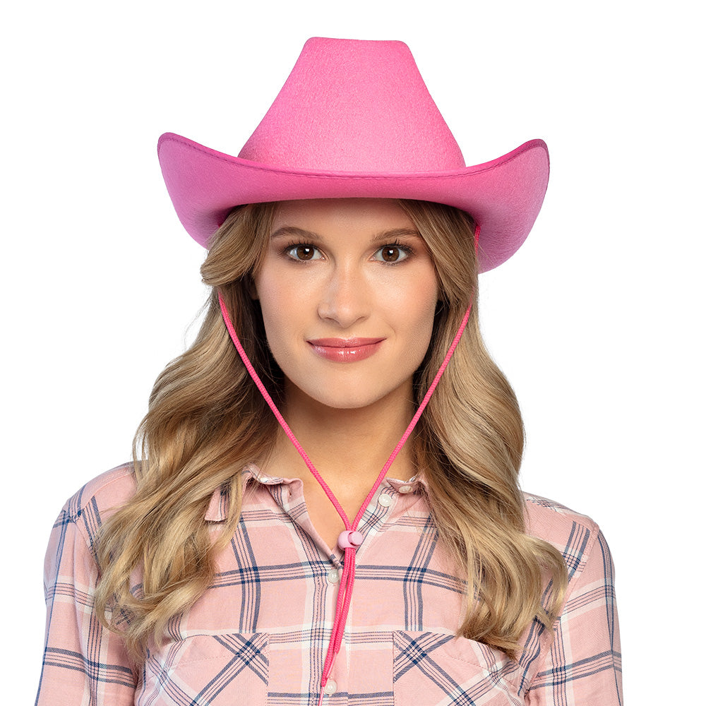 Chapeau Cowboy Rose Fuchsia Adulte - Accessoire Western