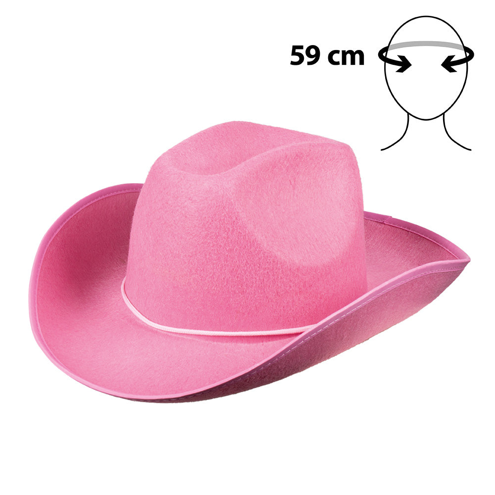 Chapeau Cowboy Rose Fuchsia Adulte - Accessoire Western