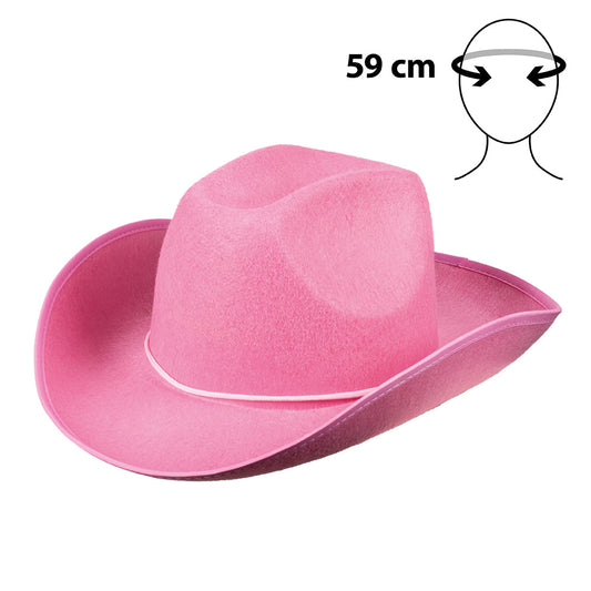 Chapeau Cowboy Rose Fuchsia Adulte - Accessoire Western