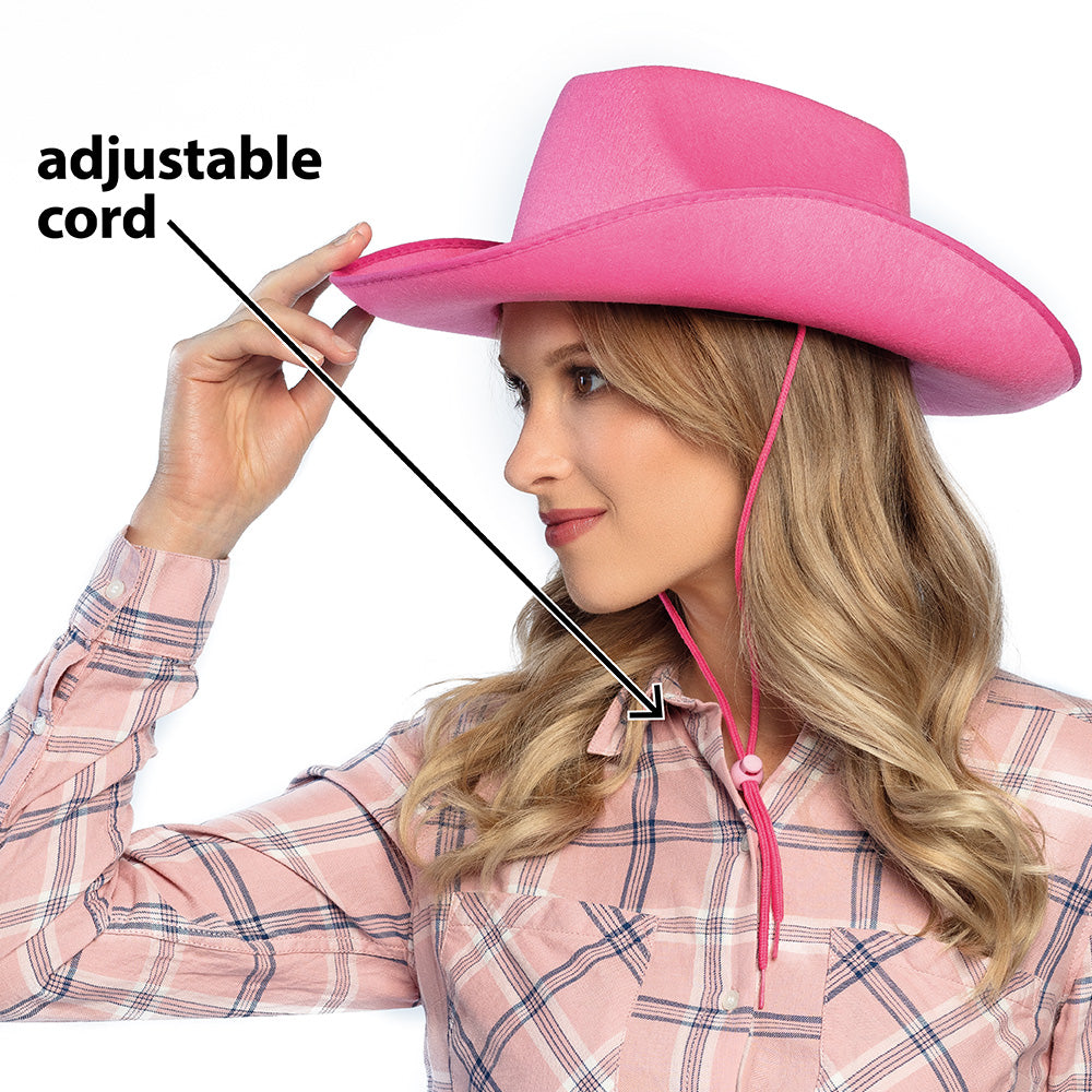 Chapeau Cowboy Rose Fuchsia Adulte - Accessoire Western