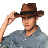 Chapeau Cowboy Marron Suédé - Accessoire Western Adulte