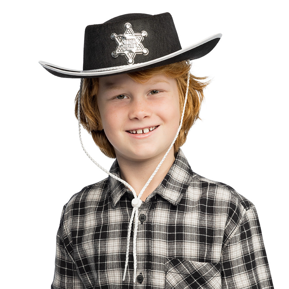 Chapeau Cowboy Sheriff Enfant - 3 Couleurs Disponibles
