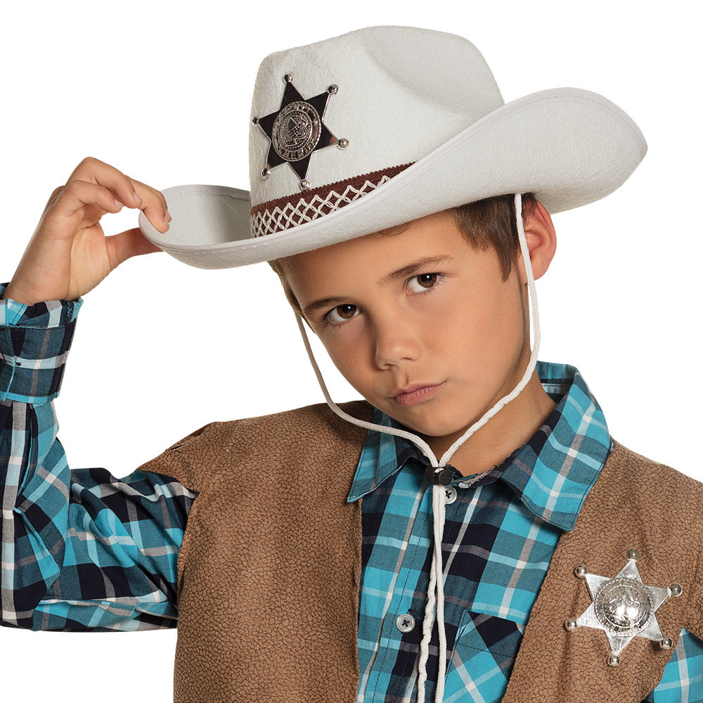 Chapeau Cowboy Enfant Sheriff Étoile - 6 Couleurs Assorties