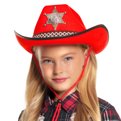Chapeau Cowboy Enfant Sheriff Étoile - 6 Couleurs Assorties