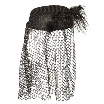 Voile à Pois Noir Chic - Accessoire Vintage Rétro Élégant