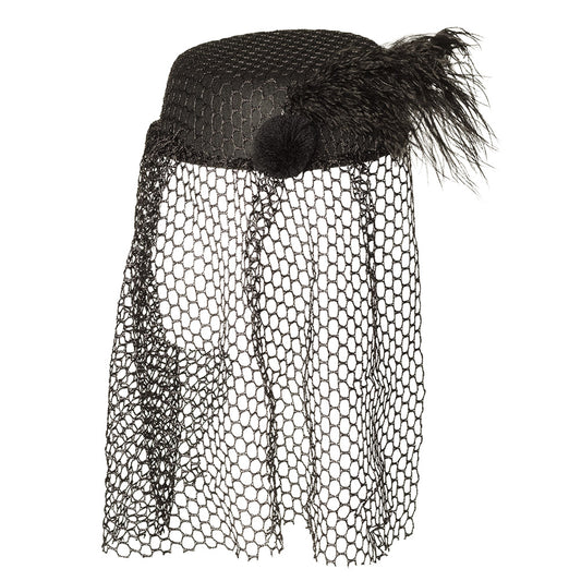 Voile à Pois Noir Chic - Accessoire Vintage Rétro Élégant