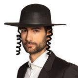 Chapeau Haut de Forme Noir avec Boucles Juives