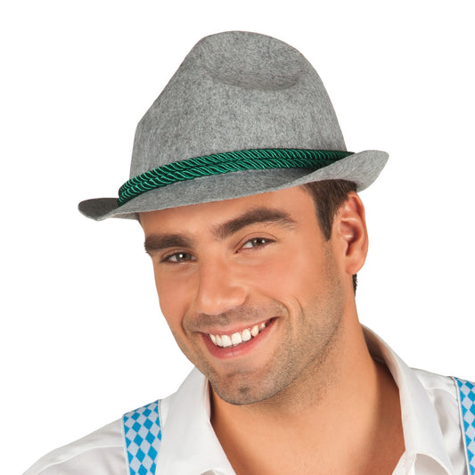 Chapeau Tyrolien Gris Vert - Accessoire Oktoberfest Adulte