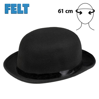 Chapeau Melon Noir Feutre Adulte - Accessoire Déguisement