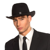 Chapeau Fedora Noir Feutre - Accessoire Déguisement Adulte