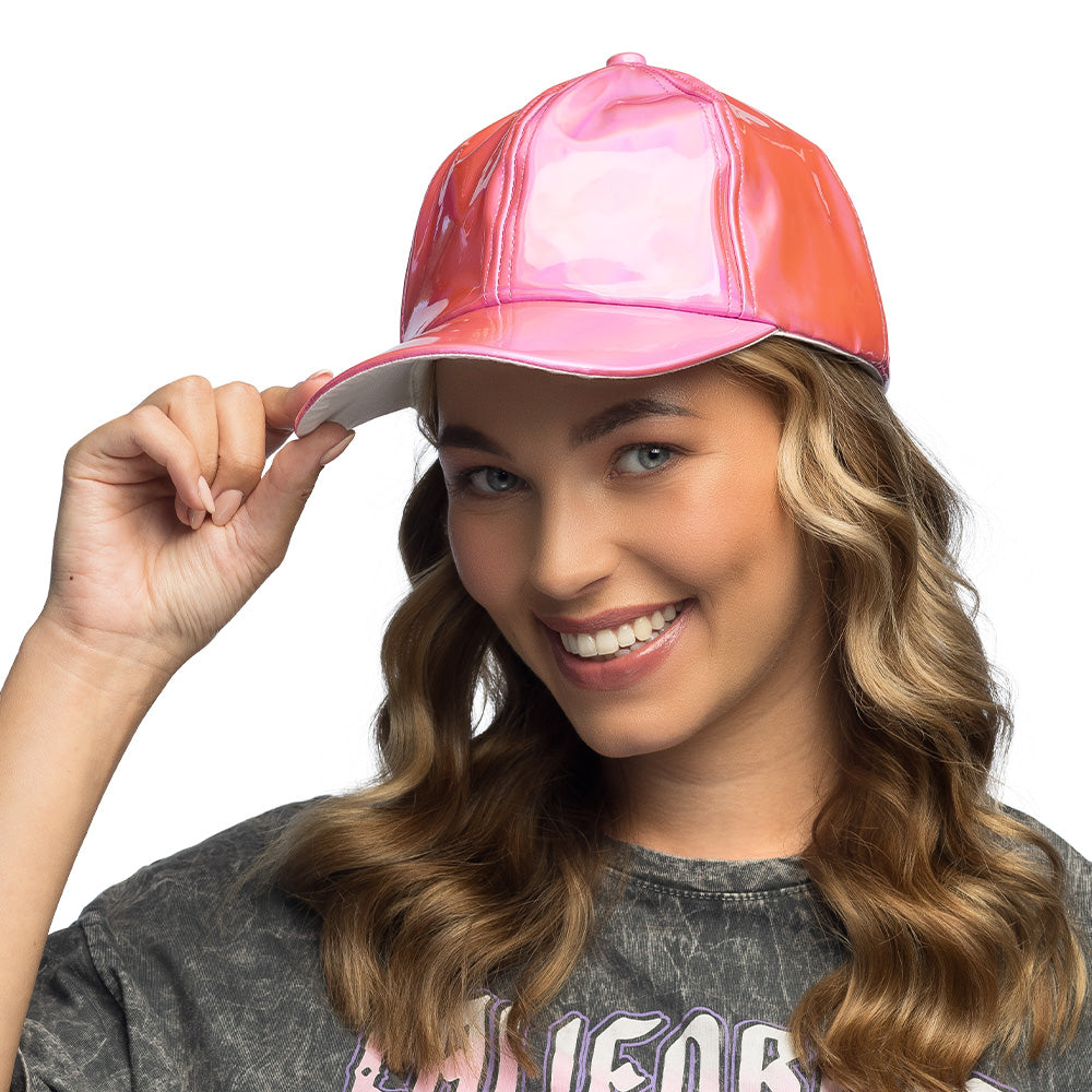 Casquette Holographique Rose Fluo - Accessoire Festival Rave