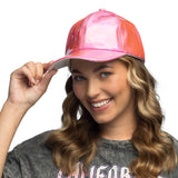 Casquette Holographique Rose Fluo - Accessoire Festival Rave