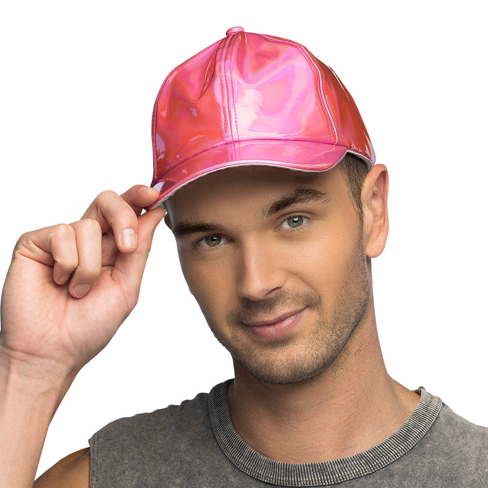 Casquette Holographique Rose Fluo - Accessoire Festival Rave