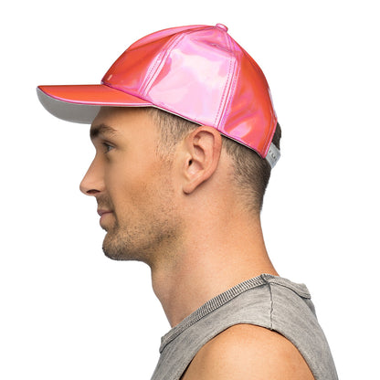 Casquette Holographique Rose Fluo - Accessoire Festival Rave