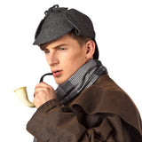Chapeau Sherlock Holmes Tweed Noir - Costume Détective Classique