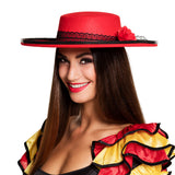 Chapeau Espagnol Rouge Luxe - Accessoire Déguisement Adulte
