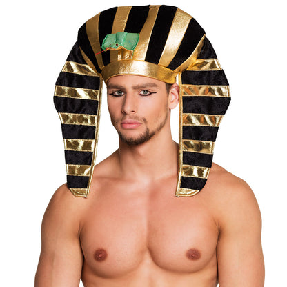 Coiffe Pharaon Égyptien Or et Noir - Accessoire Déguisement