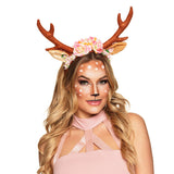 Serre-tête Cornes de Cerf Fleuries - Déguisement Biche Chic