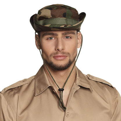 Chapeau de Brousse Camouflage Militaire avec Cordon