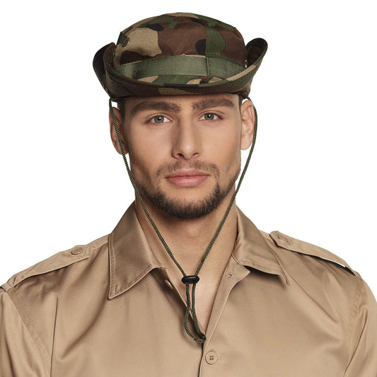 Chapeau de Brousse Camouflage Militaire avec Cordon
