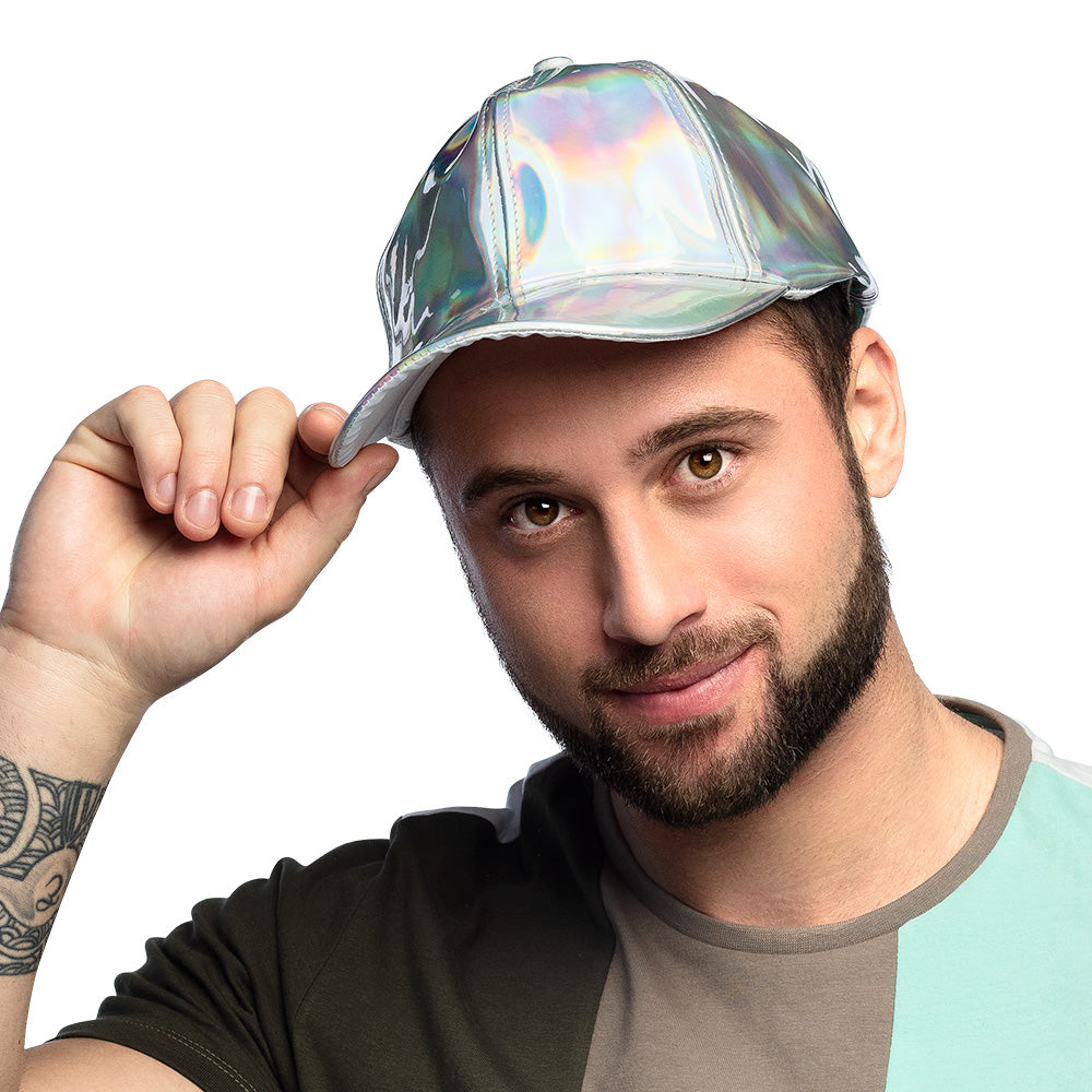 Casquette Holographique Arc-en-ciel Brillante pour Adulte