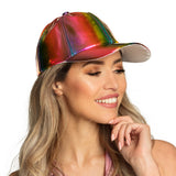 Casquette Holographique Irisée Arc-en-ciel Disco