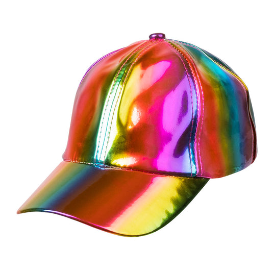 Casquette Holographique Irisée Arc-en-ciel Disco