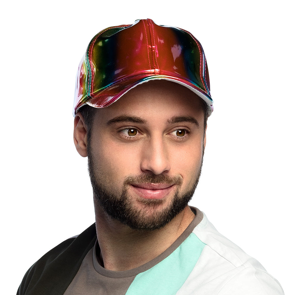 Casquette Holographique Irisée Arc-en-ciel Disco