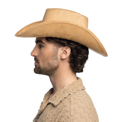 Chapeau Cowboy Beige Velours Adulte Accessoire Western