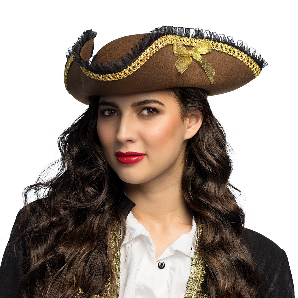 Chapeau Tricorne Pirate Marron Enfant - Accessoire Déguisement