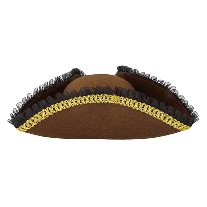 Chapeau Tricorne Pirate Marron Enfant - Accessoire Déguisement
