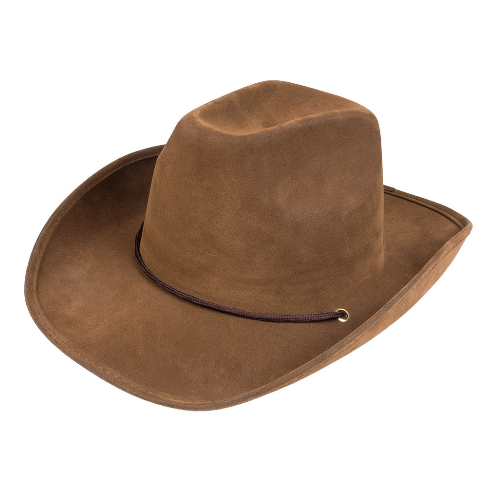 Chapeau Cowboy Marron avec Cordon - Déguisement Western