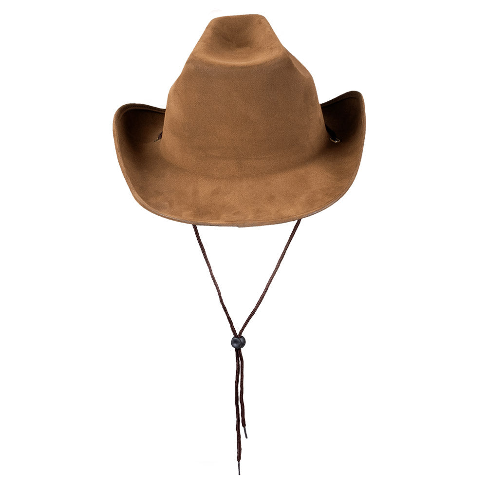 Chapeau Cowboy Marron avec Cordon - Déguisement Western
