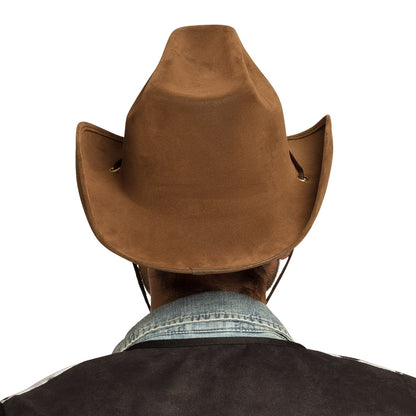 Chapeau Cowboy Marron avec Cordon - Déguisement Western