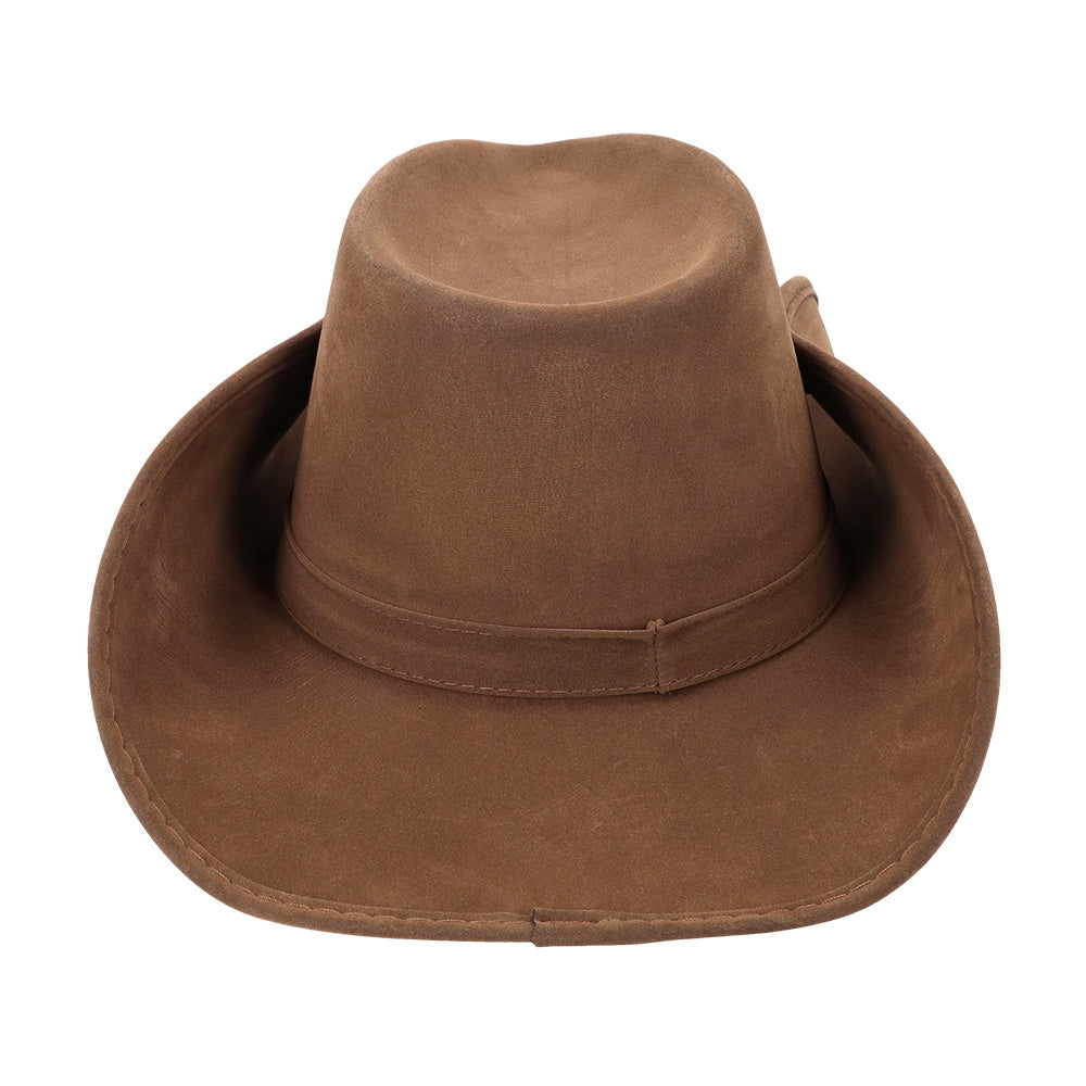 Chapeau Cowboy Marron Cuir - Accessoire Western Adulte 58cm