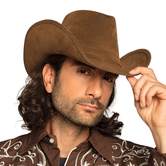 Chapeau Cowboy Marron Suédine - Accessoire Western Authentique