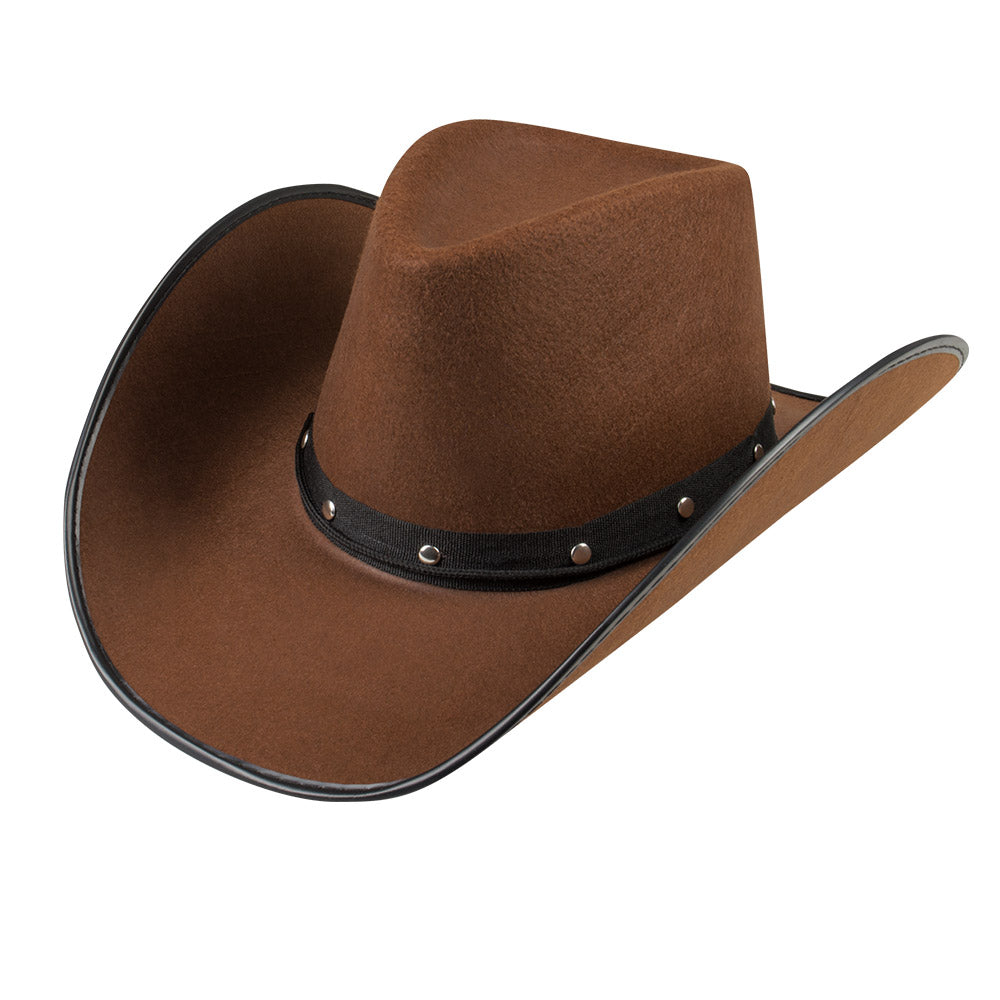 Chapeau Cowboy Marron avec Bandana Noir Ajustable