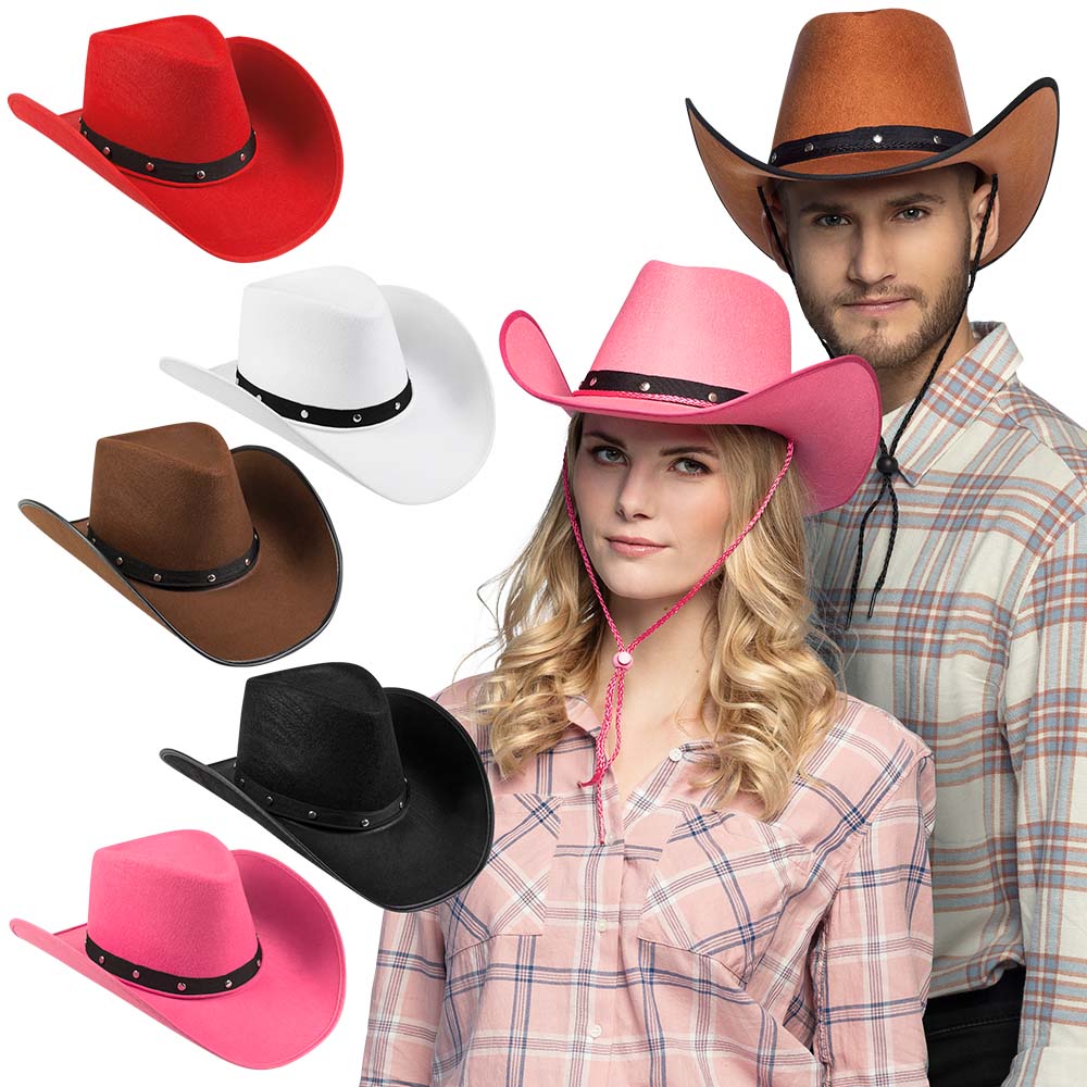 Chapeau Cowboy Adulte avec Bandeau Strass | 6 Coloris