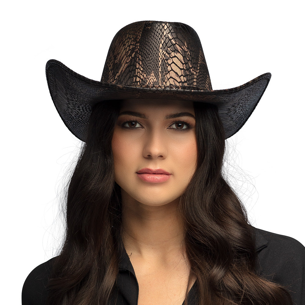 Chapeau Cowboy Noir en Filet Aéré - Accessoire Western