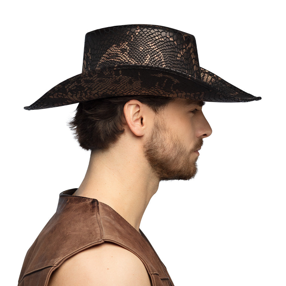 Chapeau Cowboy Noir en Filet Aéré - Accessoire Western