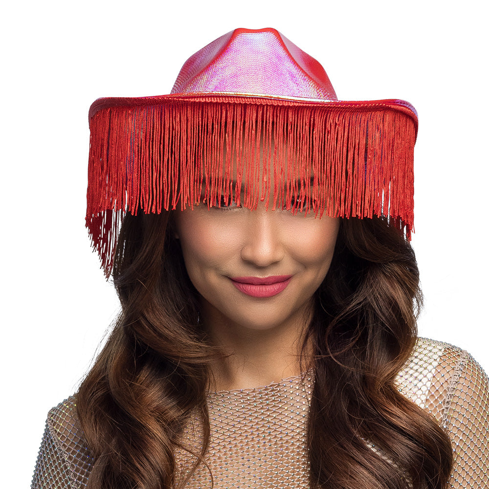 Chapeau Cowboy Frangé Métallisé Couleur - Accessoire Déguisement
