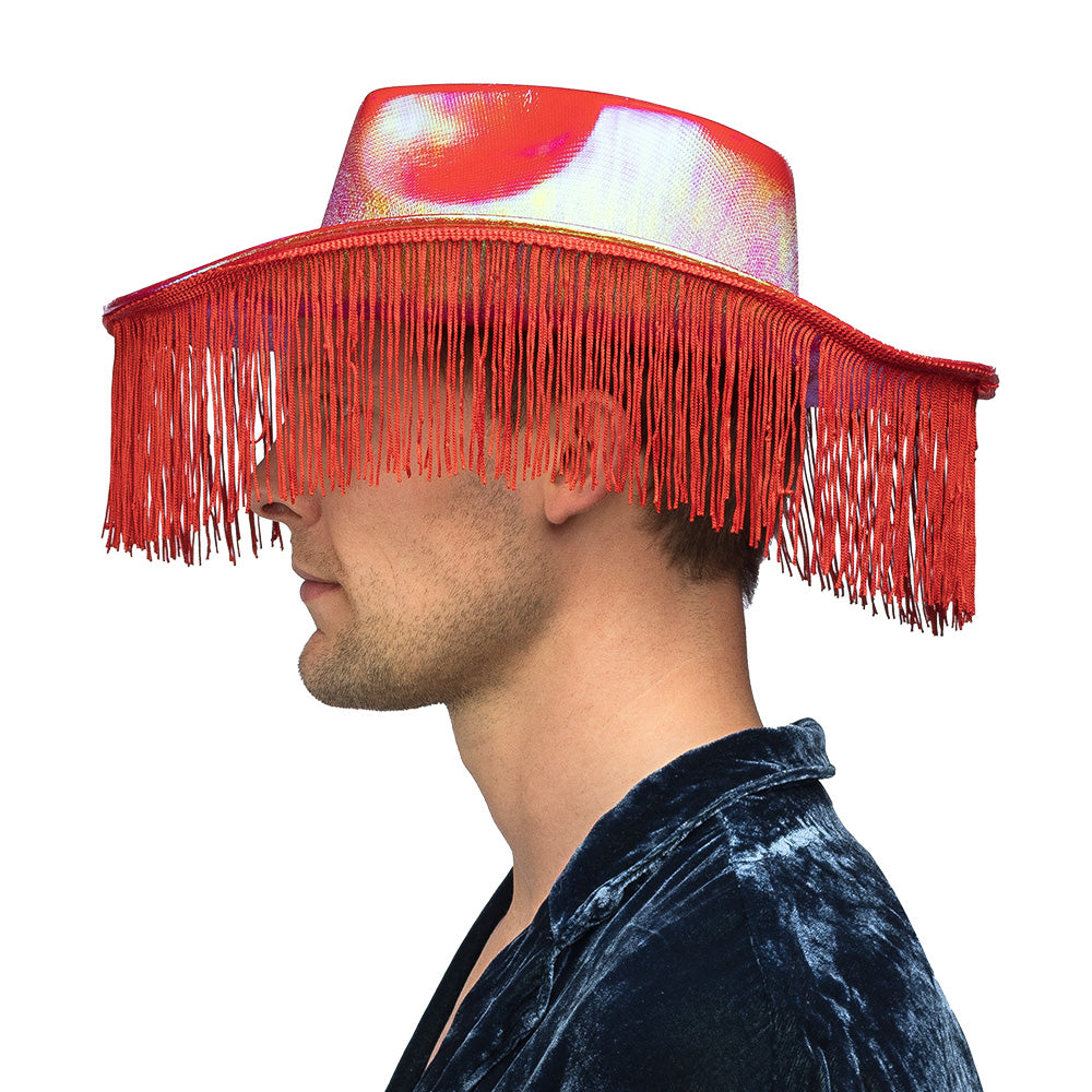Chapeau Cowboy Frangé Métallisé Couleur - Accessoire Déguisement