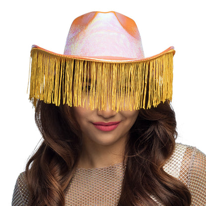 Chapeau Cowboy Frangé Métallisé Couleur - Accessoire Déguisement