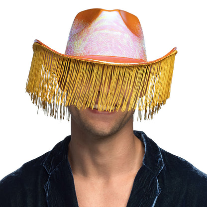 Chapeau Cowboy Frangé Métallisé Couleur - Accessoire Déguisement
