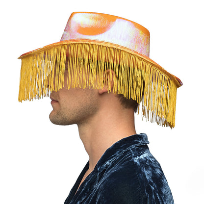 Chapeau Cowboy Frangé Métallisé Couleur - Accessoire Déguisement