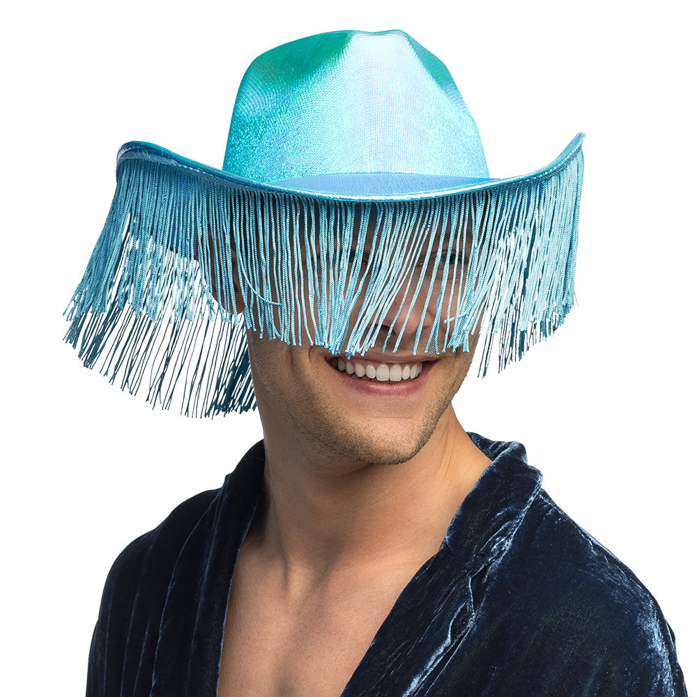 Chapeau Cowboy Frangé Métallisé Couleur - Accessoire Déguisement