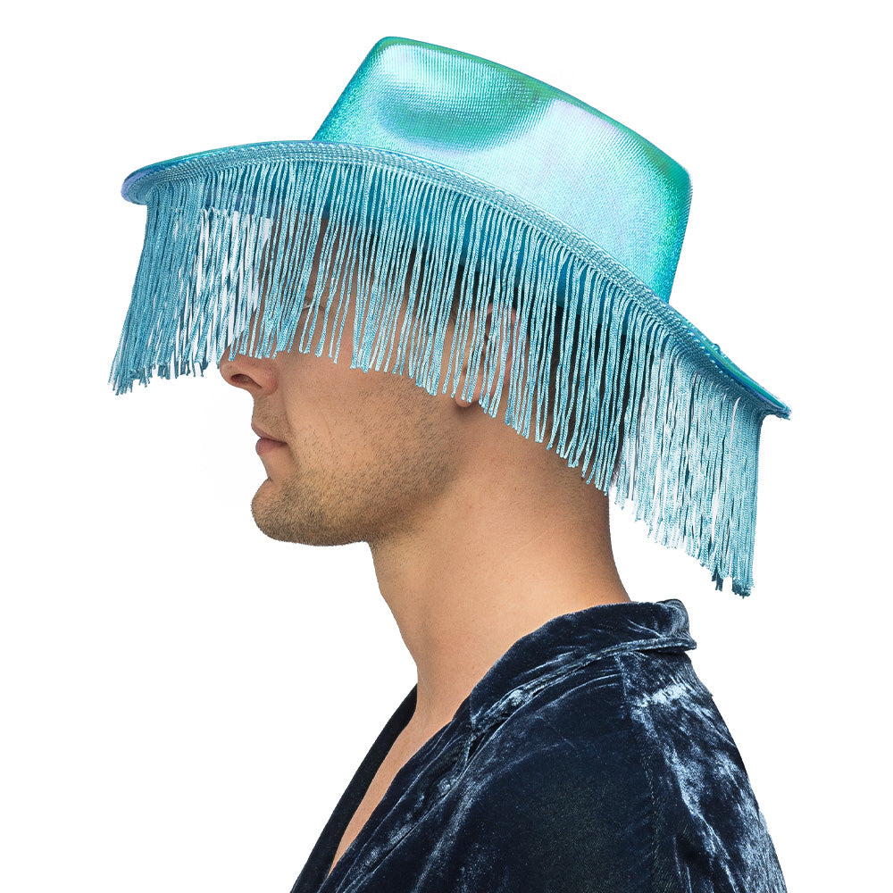 Chapeau Cowboy Frangé Métallisé Couleur - Accessoire Déguisement