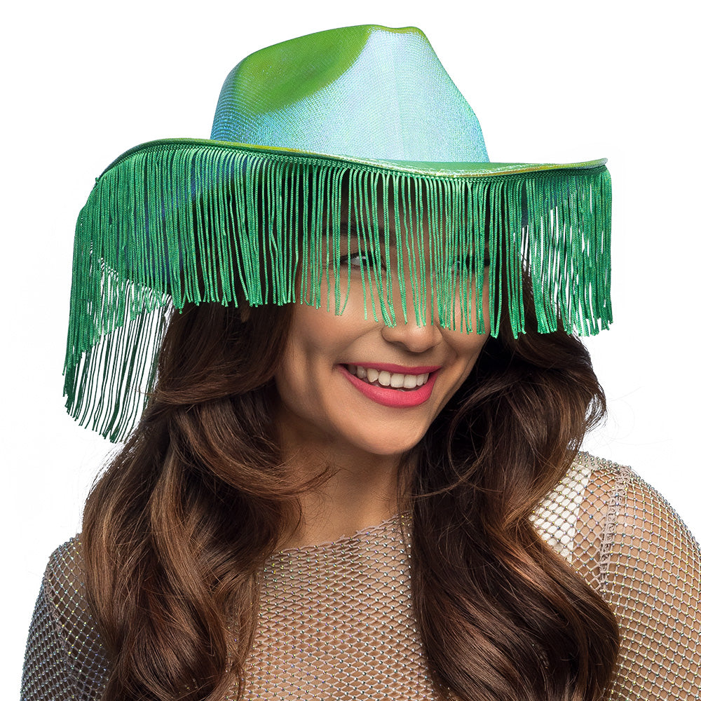 Chapeau Cowboy Frangé Métallisé Couleur - Accessoire Déguisement