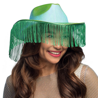 Chapeau Cowboy Frangé Métallisé Couleur - Accessoire Déguisement